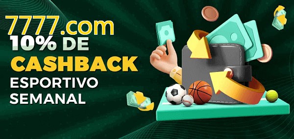 10% de bônus de cashback na 7777.com